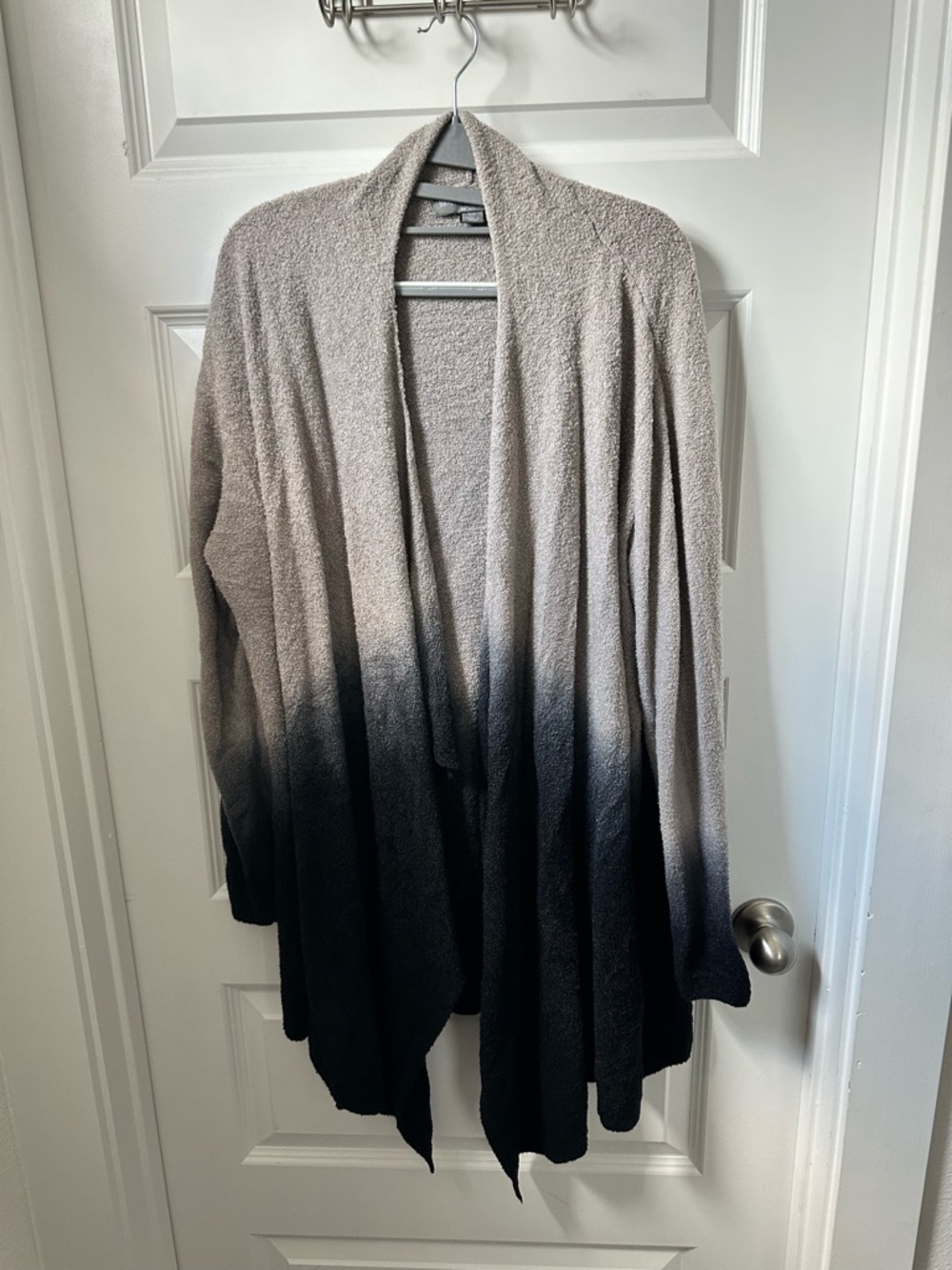 Barefoot Dreams Ombre Open-Front Cardigan in Gray and Black